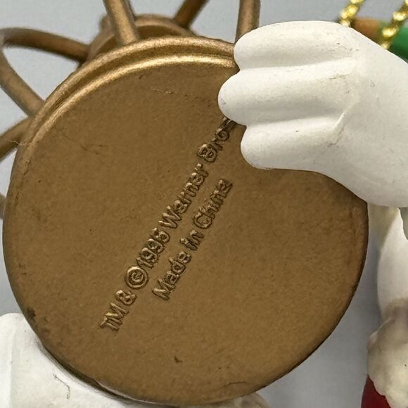 1995 Warner Brothers Santa Sylvester & Tweety Bird in Cage Christmas Ornament 3" - Picture 3 of 10